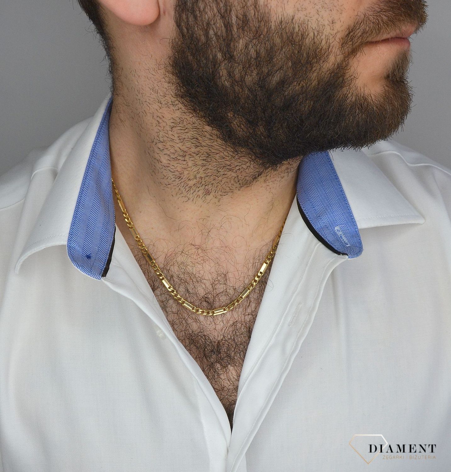 Złoty łańcuszek 333 pancerka z blaszką 4 mm DIA-LAN-1439-333 4mm (2).jpg